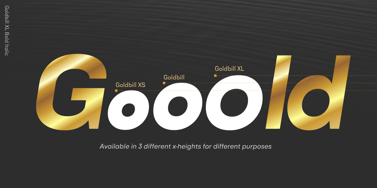 Przykład czcionki Goldbill Extra Bold Italic